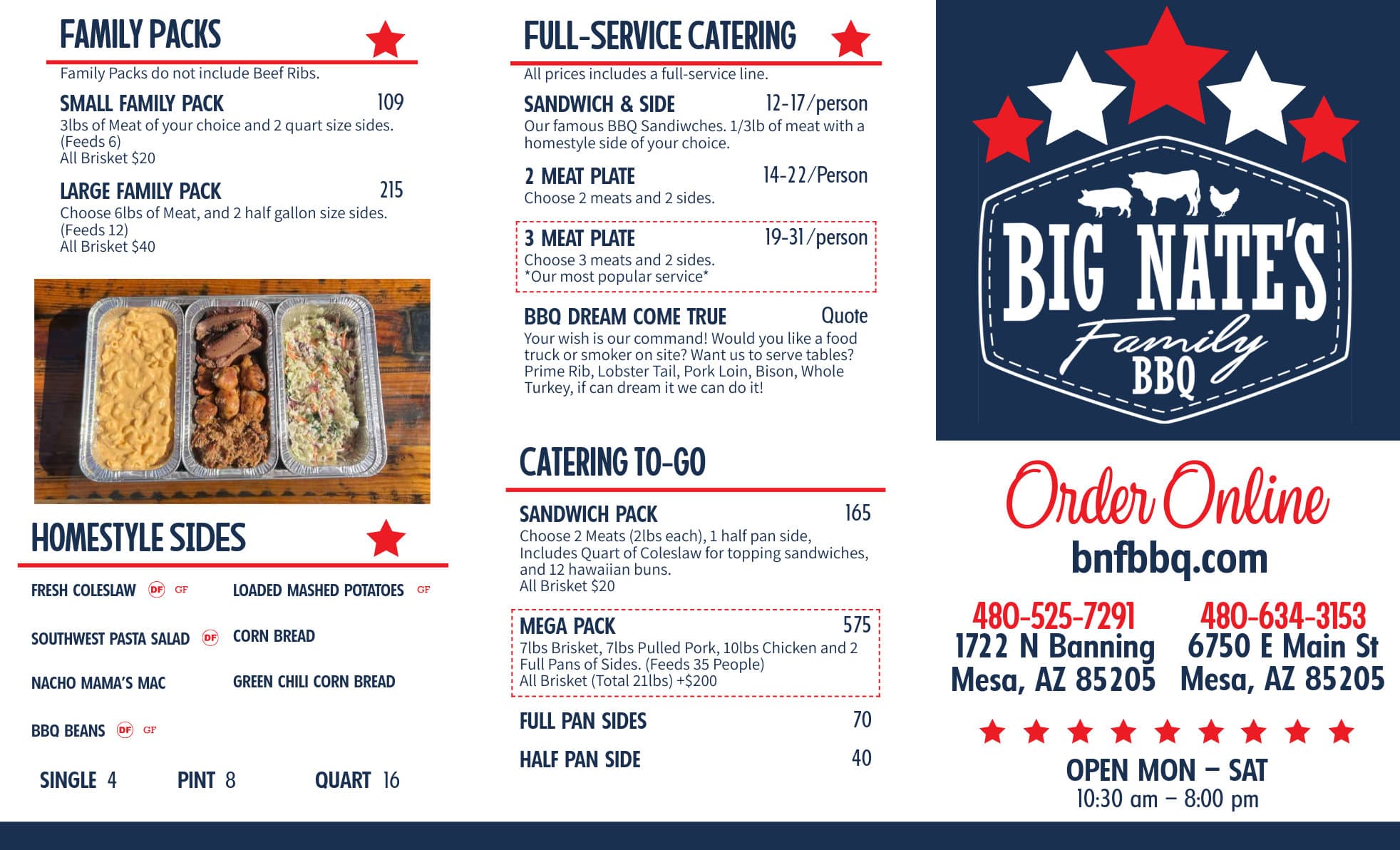 Big Nate's Family BBQ Menu - Page 1